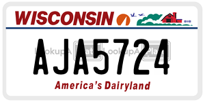AJA5724  license plate in WI
