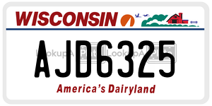 AJD6325  license plate in WI