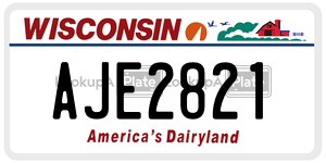 AJE2821  license plate in WI