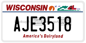 AJE3518  license plate in WI