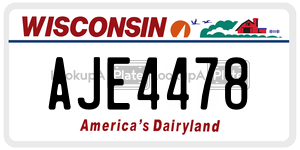 AJE4478  license plate in WI