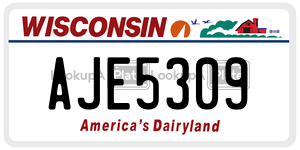 AJE5309  license plate in WI