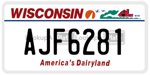 AJF6281  license plate in WI