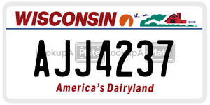 AJJ4237  license plate in WI