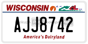 AJJ8742  license plate in WI