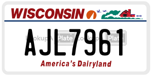AJL7961  license plate in WI