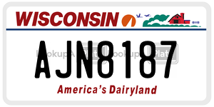 AJN8187  license plate in WI
