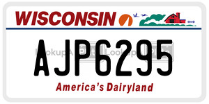 AJP6295  license plate in WI
