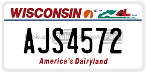 AJS4572  license plate in WI
