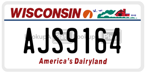 AJS9164 license plate in Wisconsin