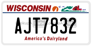 AJT7832  license plate in WI
