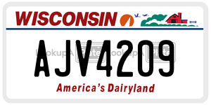 AJV4209  license plate in WI