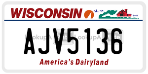 AJV5136 license plate in Wisconsin