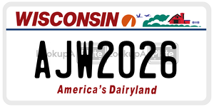 AJW2026  license plate in WI