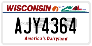 AJY4364  license plate in WI