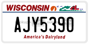 AJY5390  license plate in WI