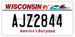 AJZ2844  license plate in WI