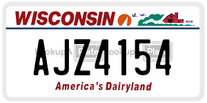 AJZ4154 license plate in Wisconsin