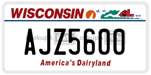 AJZ5600 license plate in Wisconsin