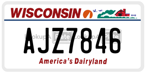 AJZ7846  license plate in WI