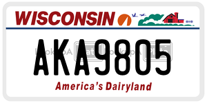 AKA9805  license plate in WI