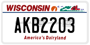 AKB2203  license plate in WI