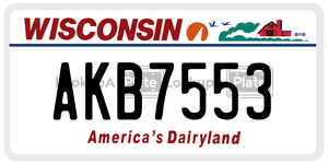 AKB7553  license plate in WI