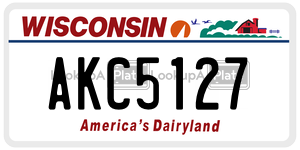 AKC5127  license plate in WI