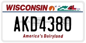 AKD4380  license plate in WI