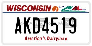 AKD4519  license plate in WI