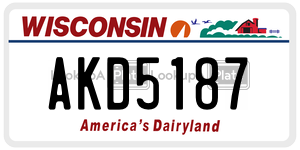 AKD5187  license plate in WI