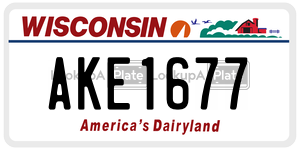 AKE1677  license plate in WI