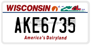 AKE6735 license plate in Wisconsin