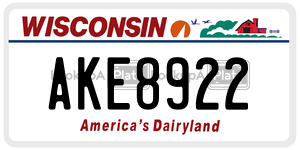 AKE8922  license plate in WI