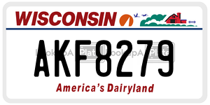 AKF8279  license plate in WI