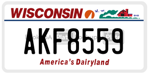 AKF8559  license plate in WI
