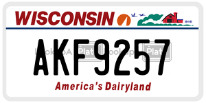 AKF9257  license plate in WI
