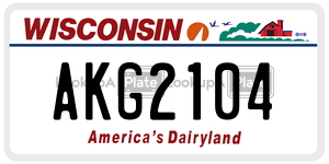 AKG2104  license plate in WI