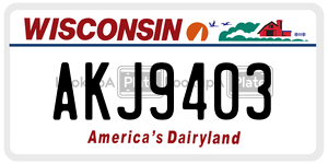 AKJ9403 license plate in Wisconsin
