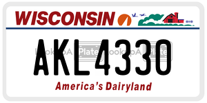 AKL4330  license plate in WI