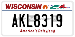AKL8319  license plate in WI