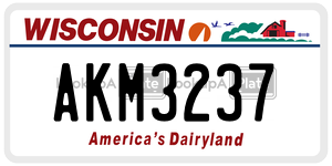 AKM3237  license plate in WI