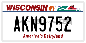 AKN9752  license plate in WI