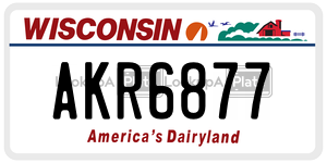 AKR6877  license plate in WI