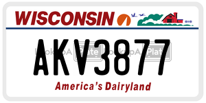 AKV3877  license plate in WI