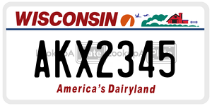 AKX2345 license plate in Wisconsin
