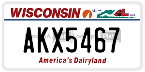 AKX5467  license plate in WI
