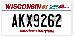 AKX9262  license plate in WI