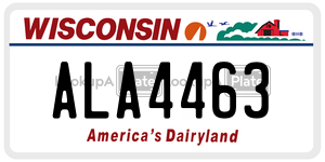 ALA4463  license plate in WI