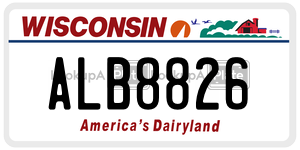ALB8826  license plate in WI
